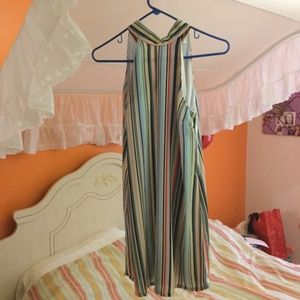 Decree Striped Halter Top Dress